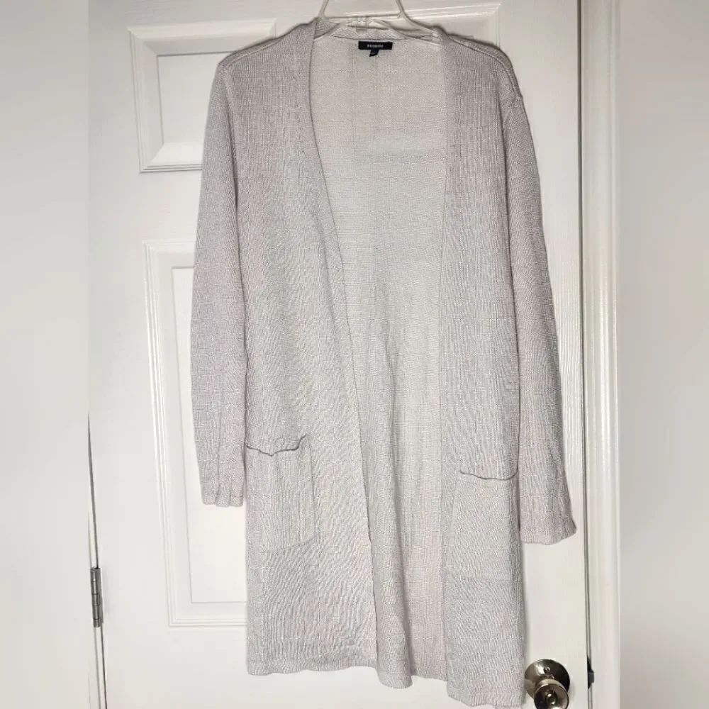 Premise L Cream Pockets LINEN Viscose Lngslv Women’s Opened Cardigan